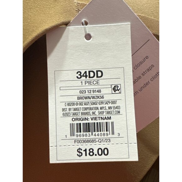 34DD - Womens Embedded Wire Demi Bra - Auden - Brown - Picture 4 of 7